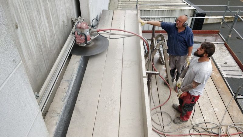 Sauber gesägter Wanddurchbruch im Innenbereich